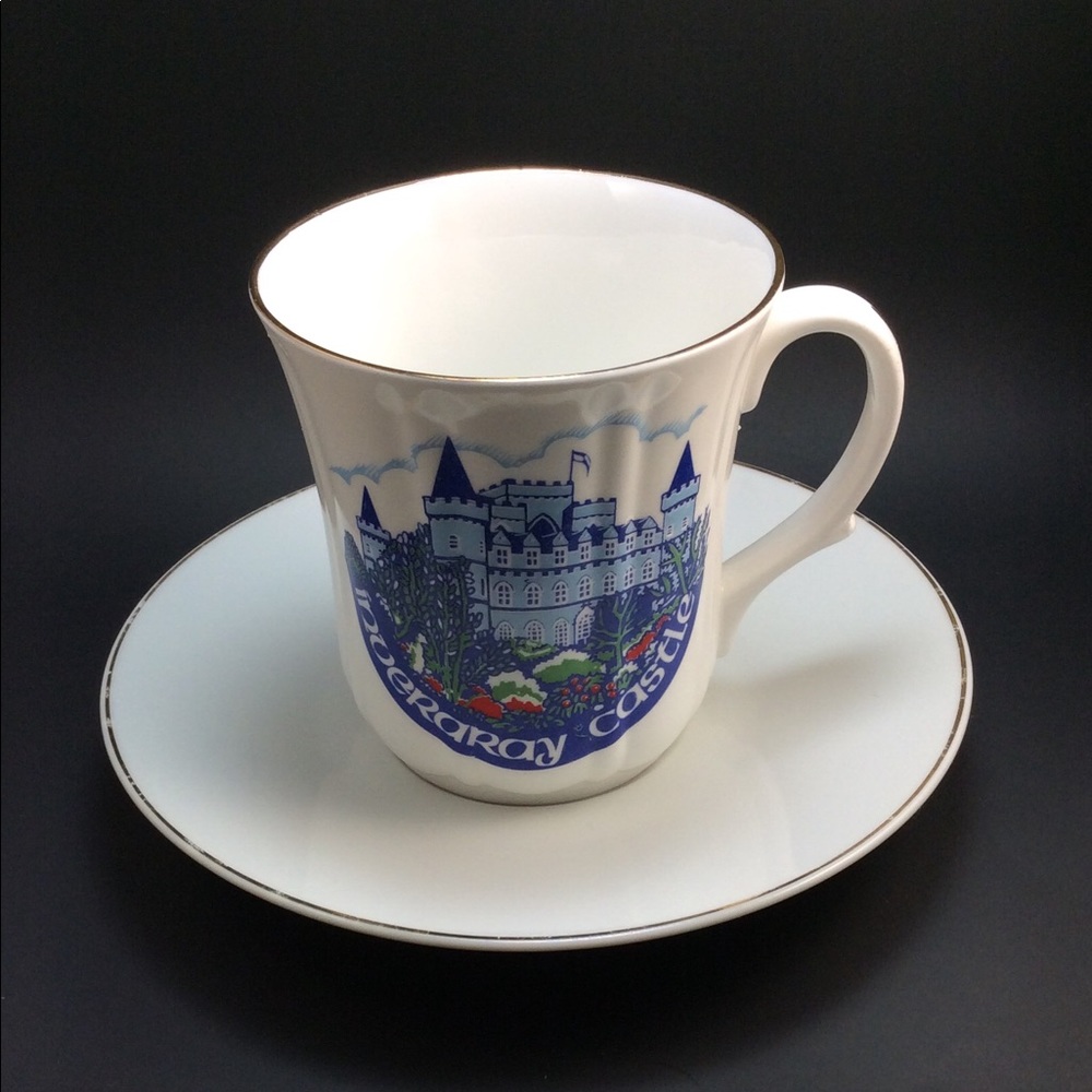 Rare White English Fine China Teacup and Saucer